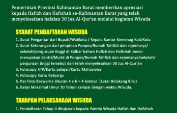 Wisuda Hafizh dan Hafizhah Provinsi Kalimantan Barat Tahap II Tahun 2021